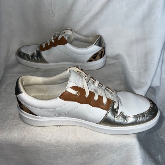 Coke Haan low top white and cheetah faux leather sneakers - Picture 3 of 4